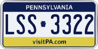 PA license plate LSS3322