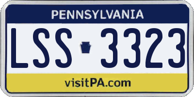 PA license plate LSS3323