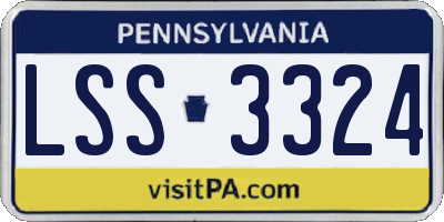 PA license plate LSS3324