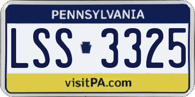 PA license plate LSS3325