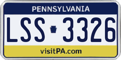 PA license plate LSS3326