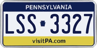 PA license plate LSS3327
