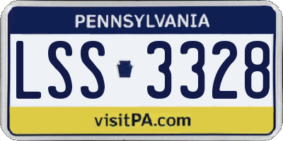 PA license plate LSS3328