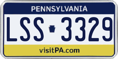 PA license plate LSS3329