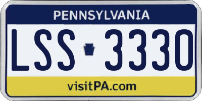 PA license plate LSS3330