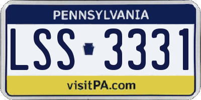 PA license plate LSS3331
