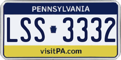 PA license plate LSS3332