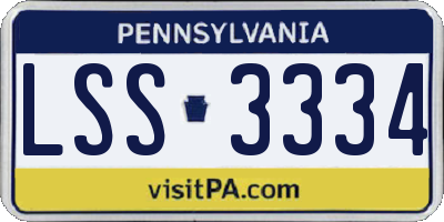 PA license plate LSS3334