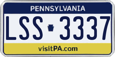 PA license plate LSS3337