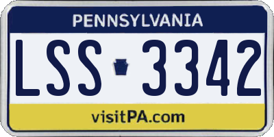 PA license plate LSS3342