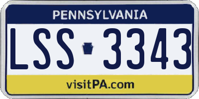 PA license plate LSS3343