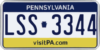 PA license plate LSS3344