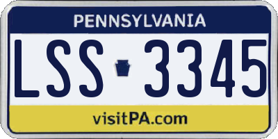 PA license plate LSS3345