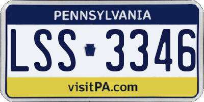 PA license plate LSS3346