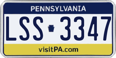 PA license plate LSS3347