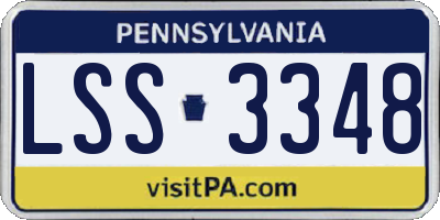 PA license plate LSS3348