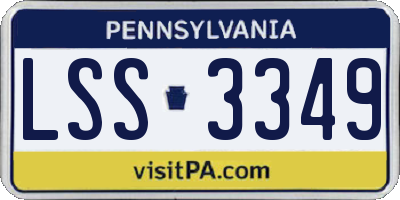 PA license plate LSS3349
