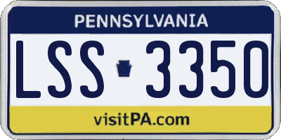 PA license plate LSS3350