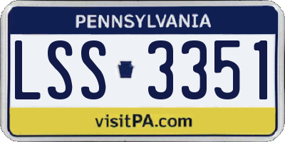 PA license plate LSS3351