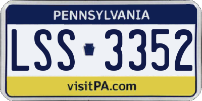 PA license plate LSS3352