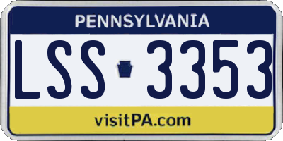 PA license plate LSS3353