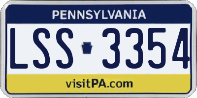 PA license plate LSS3354
