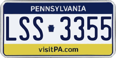 PA license plate LSS3355