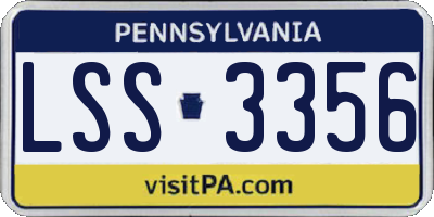 PA license plate LSS3356