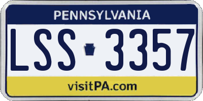 PA license plate LSS3357