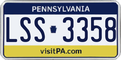 PA license plate LSS3358