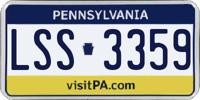 PA license plate LSS3359