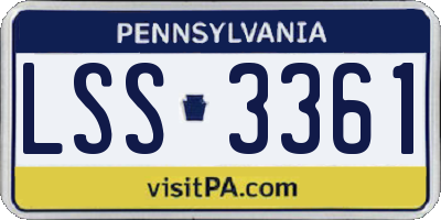 PA license plate LSS3361
