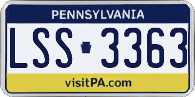 PA license plate LSS3363