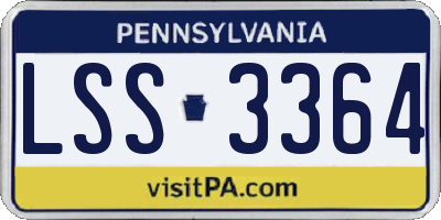 PA license plate LSS3364