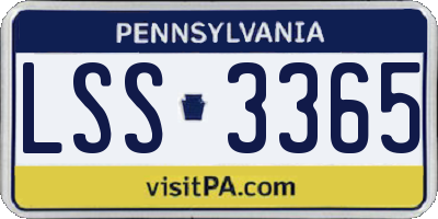 PA license plate LSS3365