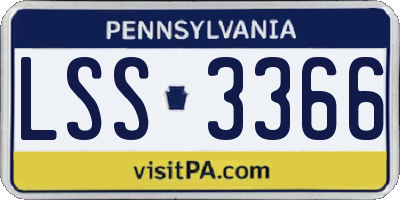 PA license plate LSS3366