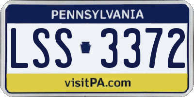 PA license plate LSS3372
