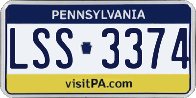 PA license plate LSS3374