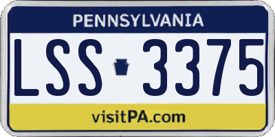 PA license plate LSS3375