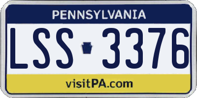 PA license plate LSS3376