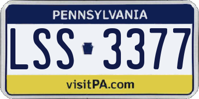 PA license plate LSS3377