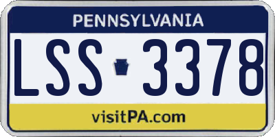 PA license plate LSS3378
