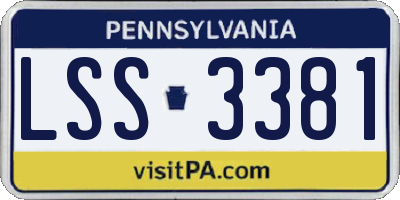 PA license plate LSS3381