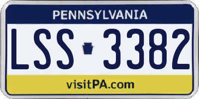 PA license plate LSS3382
