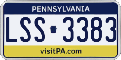 PA license plate LSS3383