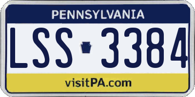 PA license plate LSS3384