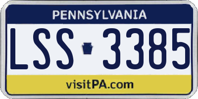 PA license plate LSS3385