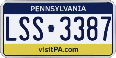 PA license plate LSS3387