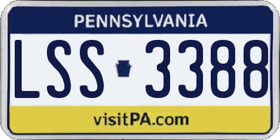 PA license plate LSS3388