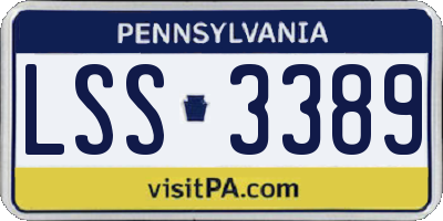 PA license plate LSS3389